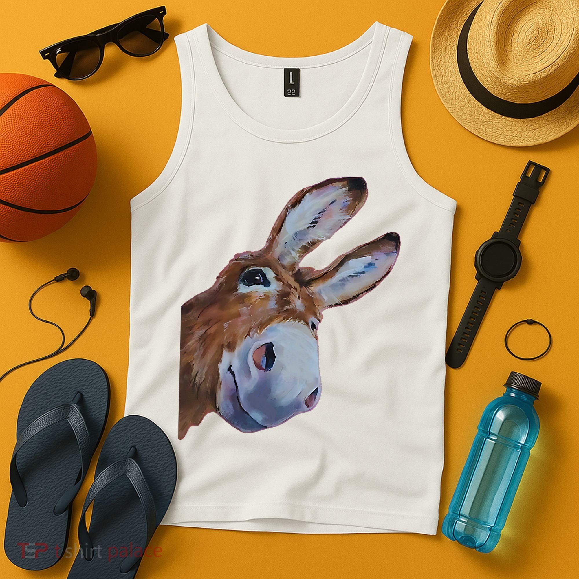 Peachbruh Funny Donkey Art Donkey Head Smile Eagerly Donkey Tank Top
