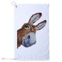 Peachbruh Funny Donkey Art Donkey Head Smile Eagerly Donkey Golf Towel thumb 0
