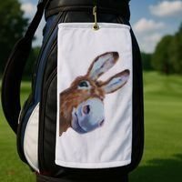 Peachbruh Funny Donkey Art Donkey Head Smile Eagerly Donkey Golf Towel thumb 2