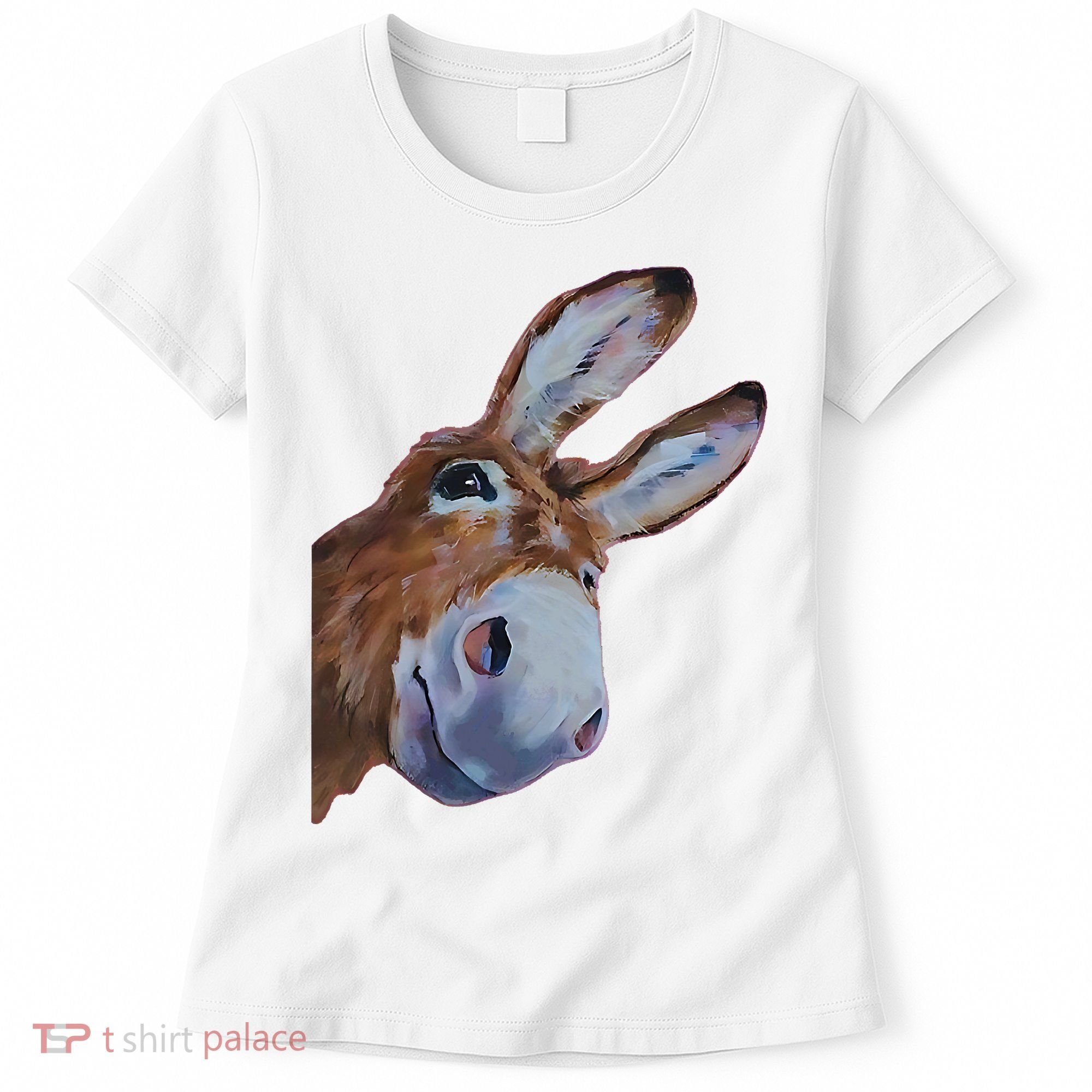 Peachbruh Funny Donkey Art Donkey Head Smile Eagerly Donkey Women's T-Shirt