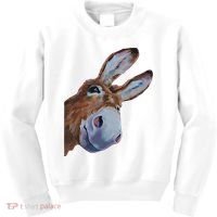 Peachbruh Funny Donkey Art Donkey Head Smile Eagerly Donkey Kids Sweatshirt thumb 0