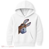 Peachbruh Funny Donkey Art Donkey Head Smile Eagerly Donkey Kids Hoodie thumb 0