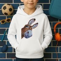 Peachbruh Funny Donkey Art Donkey Head Smile Eagerly Donkey Kids Hoodie thumb 2
