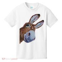 Peachbruh Funny Donkey Art Donkey Head Smile Eagerly Donkey Kids T-Shirt thumb 0