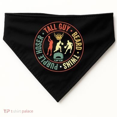 Perfect For Dude Tall Guy Beard Twins Purple Hoser USA-Made Doggie Bandana