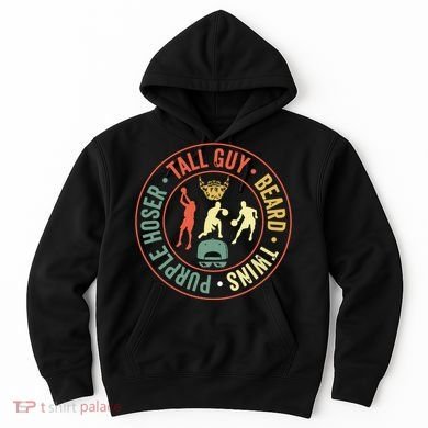 Perfect For Dude Tall Guy Beard Twins Purple Hoser Hoodie