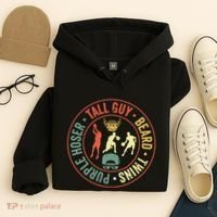 Perfect For Dude Tall Guy Beard Twins Purple Hoser Hoodie thumb 4