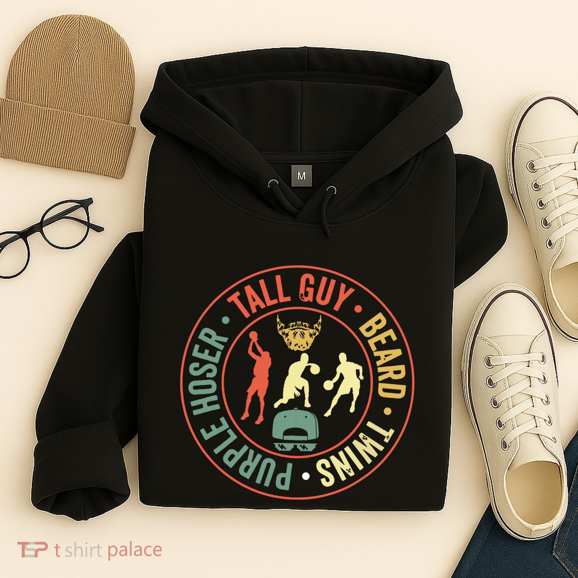 Perfect For Dude Tall Guy Beard Twins Purple Hoser Hoodie