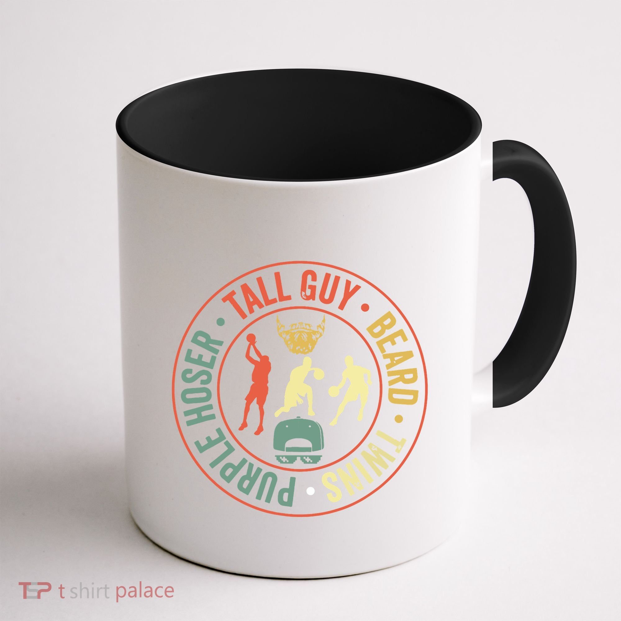 Perfect For Dude Tall Guy Beard Twins Purple Hoser Coffee Mug