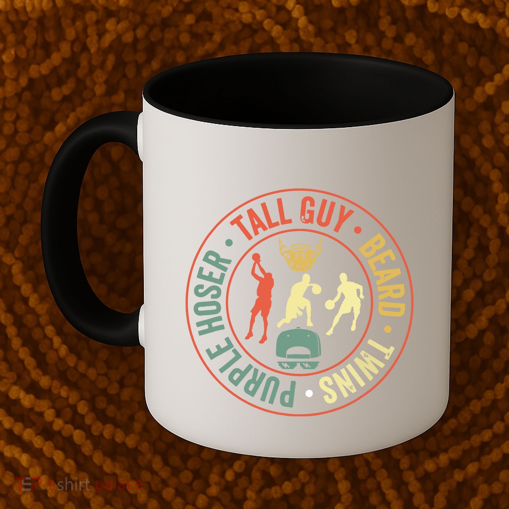 Perfect For Dude Tall Guy Beard Twins Purple Hoser Coffee Mug
