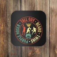 Perfect For Dude Tall Guy Beard Twins Purple Hoser Coaster thumb 0