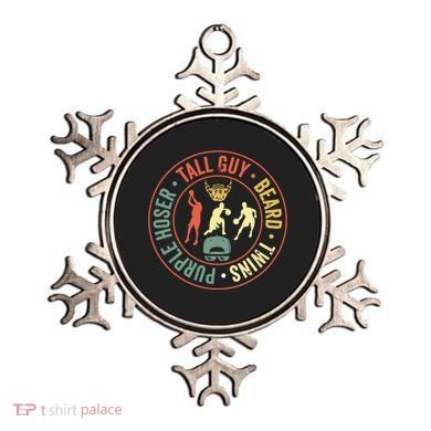 Perfect For Dude Tall Guy Beard Twins Purple Hoser Ornament