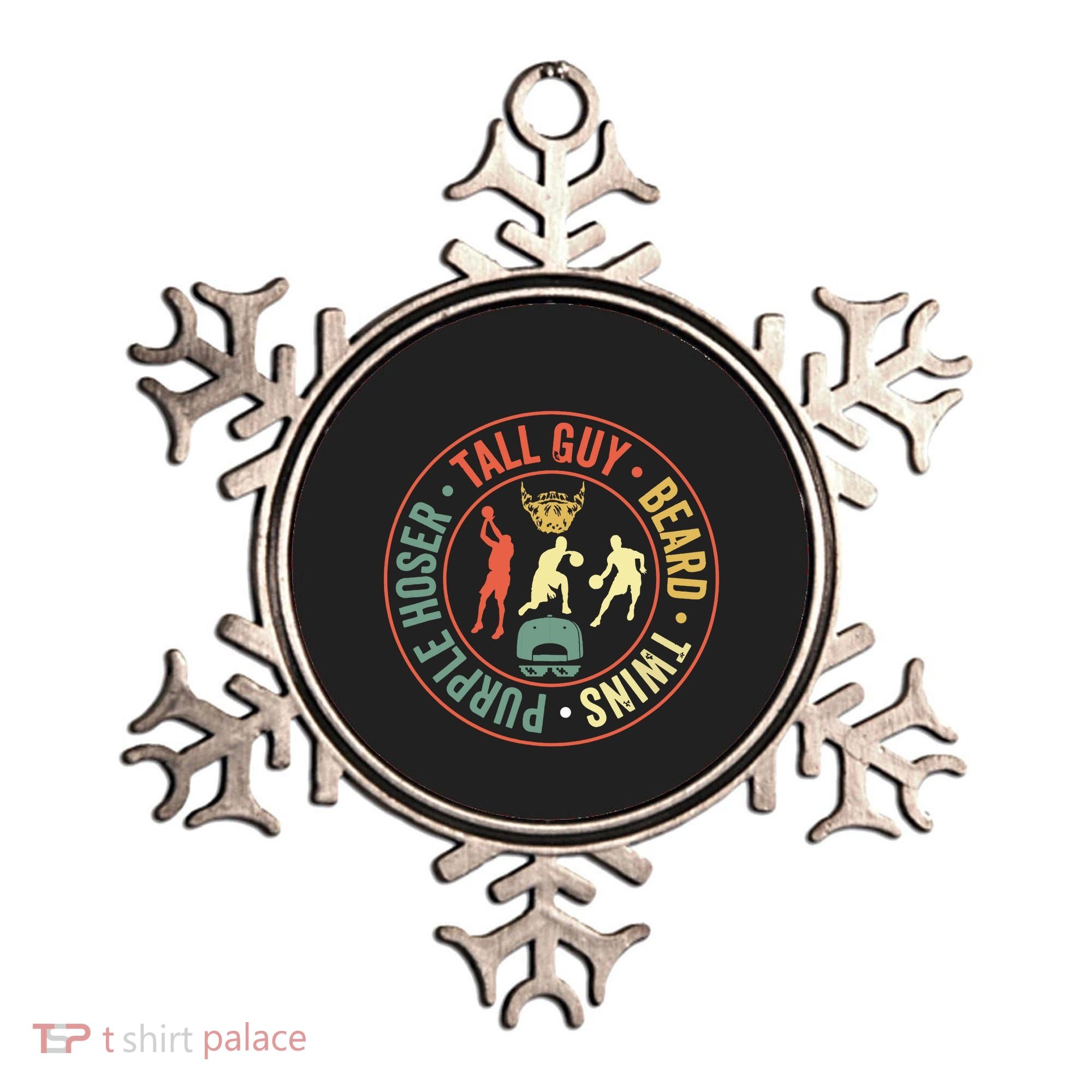 Perfect For Dude Tall Guy Beard Twins Purple Hoser Ornament