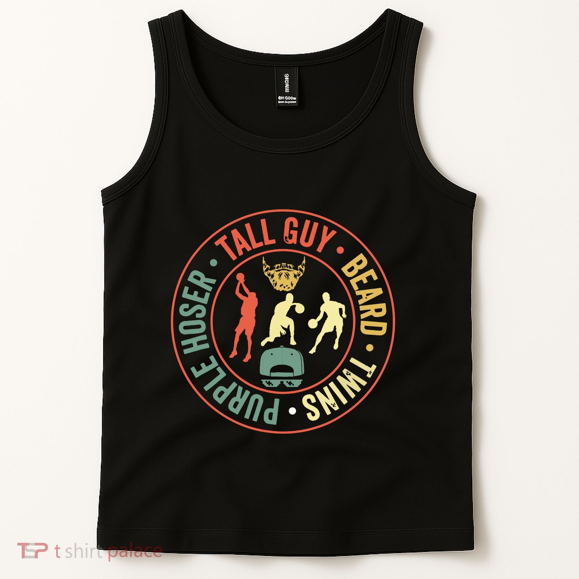 Perfect For Dude Tall Guy Beard Twins Purple Hoser Tank Top