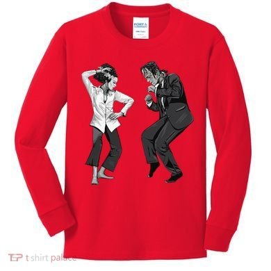Pulp Frankenstein Dancing Monster Kids Long Sleeve Shirt