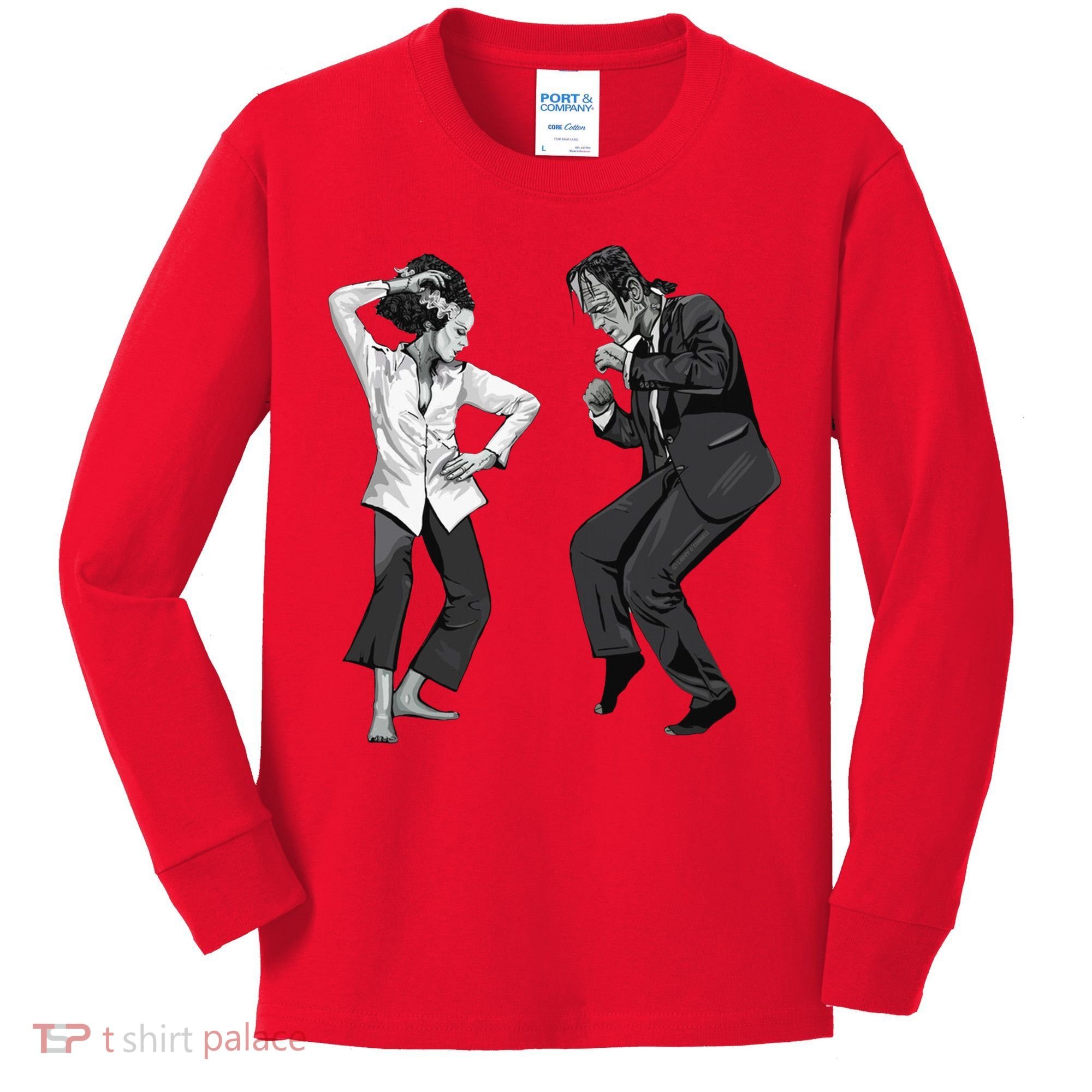 Pulp Frankenstein Dancing Monster Kids Long Sleeve Shirt