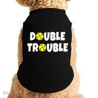 Pickleball Funny Double Trouble Team TShirt Doggie Tank thumb 0