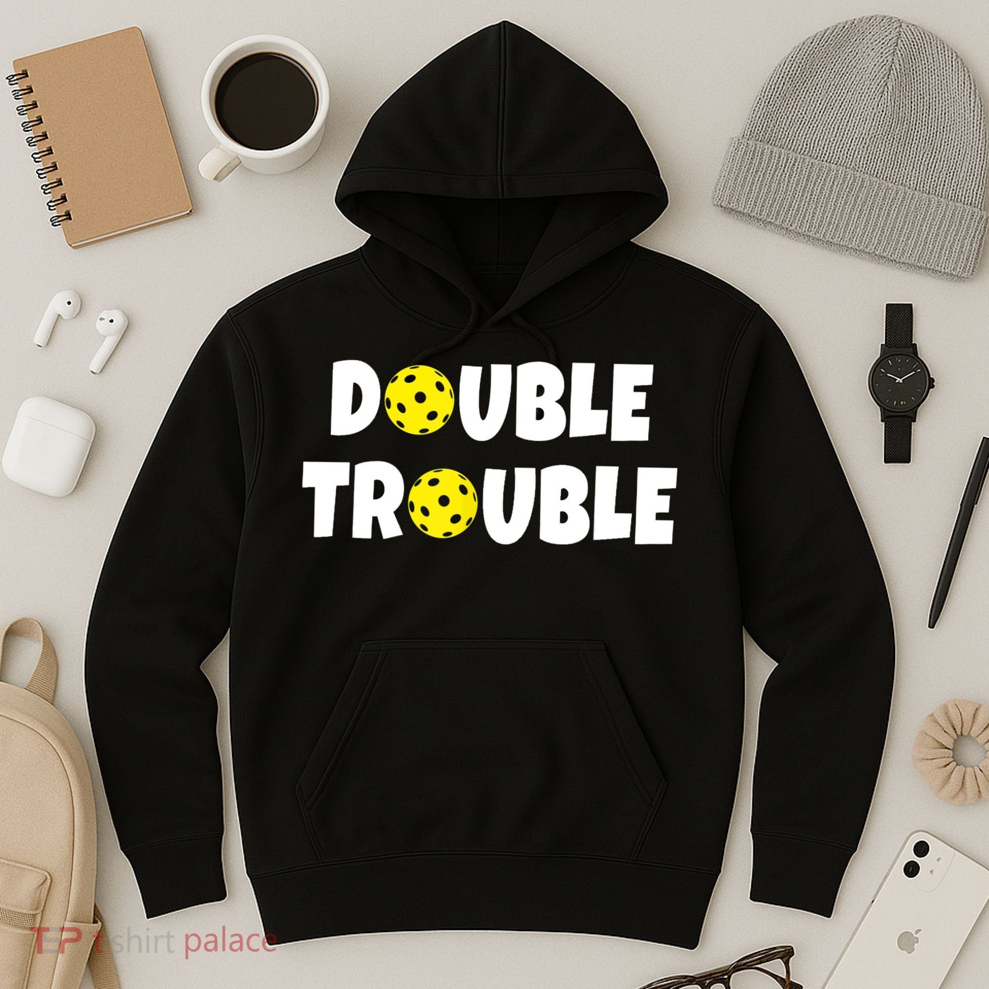 Pickleball Funny Double Trouble Team TShirt Hoodie