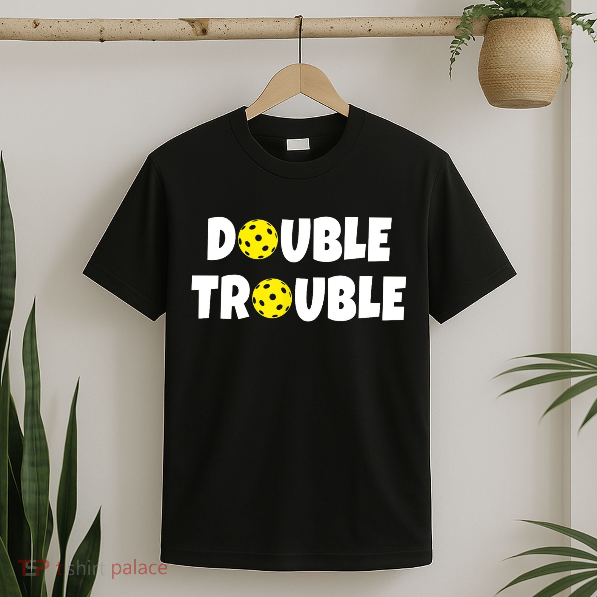 Pickleball Funny Double Trouble Team TShirt T-Shirt