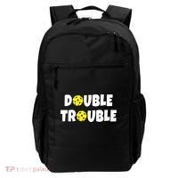 Pickleball Funny Double Trouble Team TShirt Backpack thumb 0