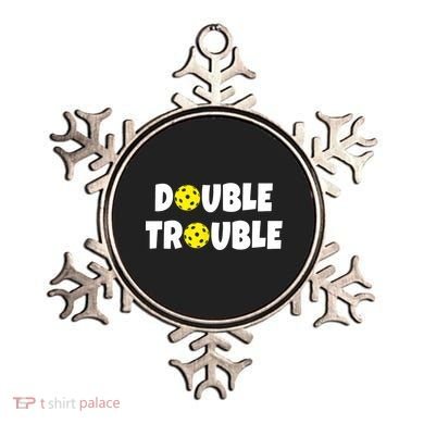 Pickleball Funny Double Trouble Team TShirt Ornament