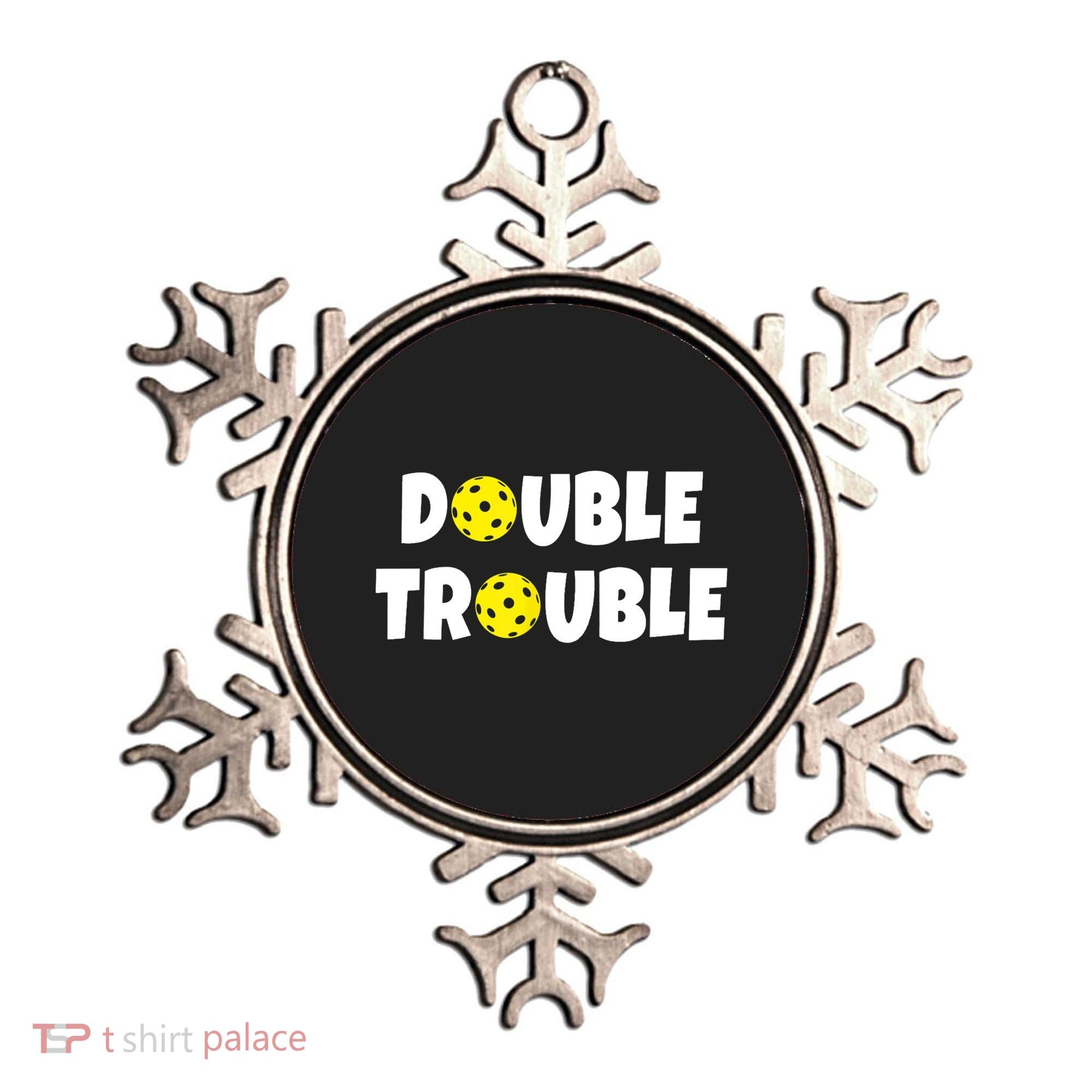 Pickleball Funny Double Trouble Team TShirt Ornament