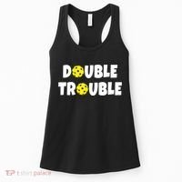 Pickleball Funny Double Trouble Team TShirt Women's Tank Top thumb 0