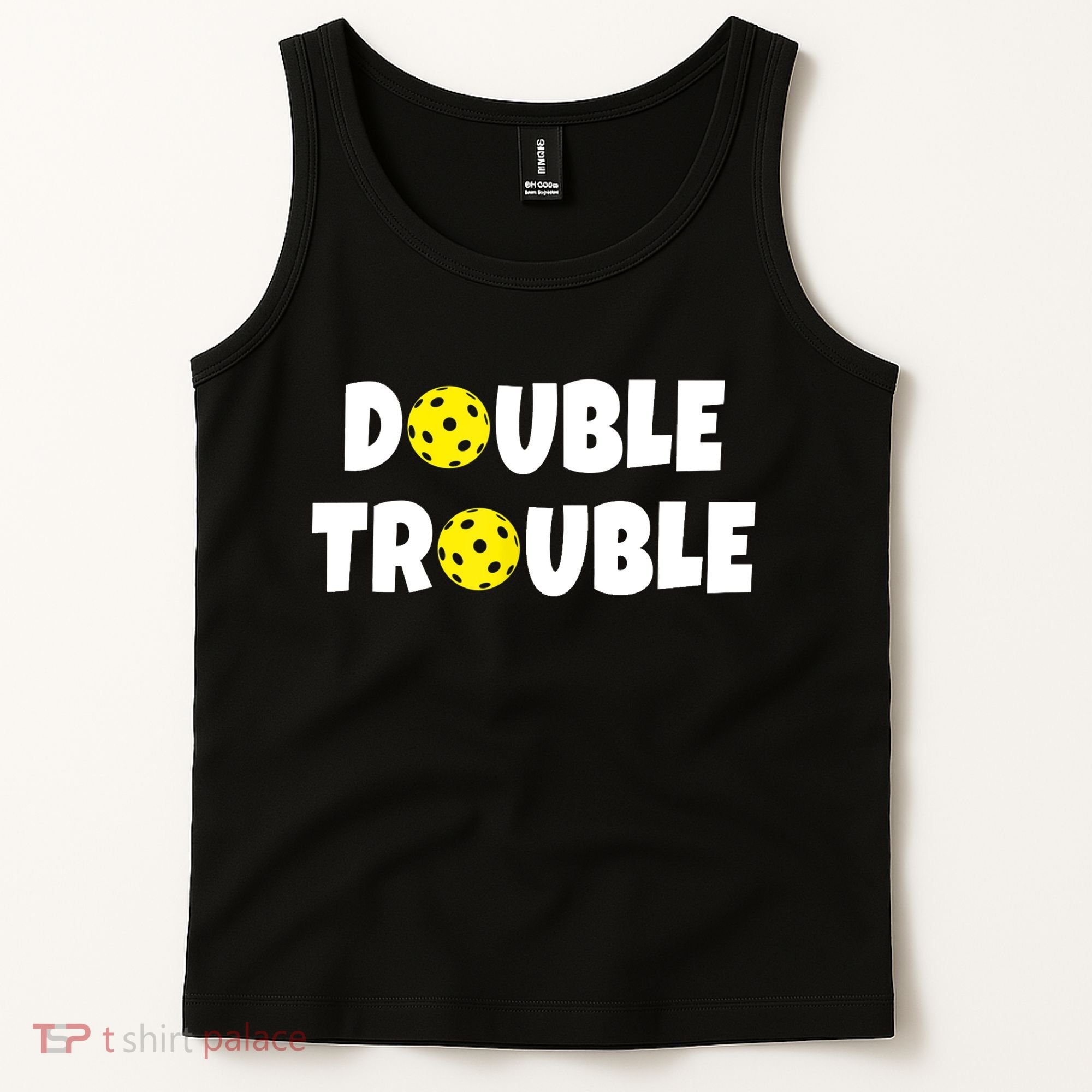 Pickleball Funny Double Trouble Team TShirt Tank Top