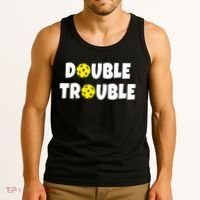 Pickleball Funny Double Trouble Team TShirt Tank Top thumb 3