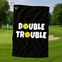 Pickleball Funny Double Trouble Team TShirt Golf Towel thumb 1