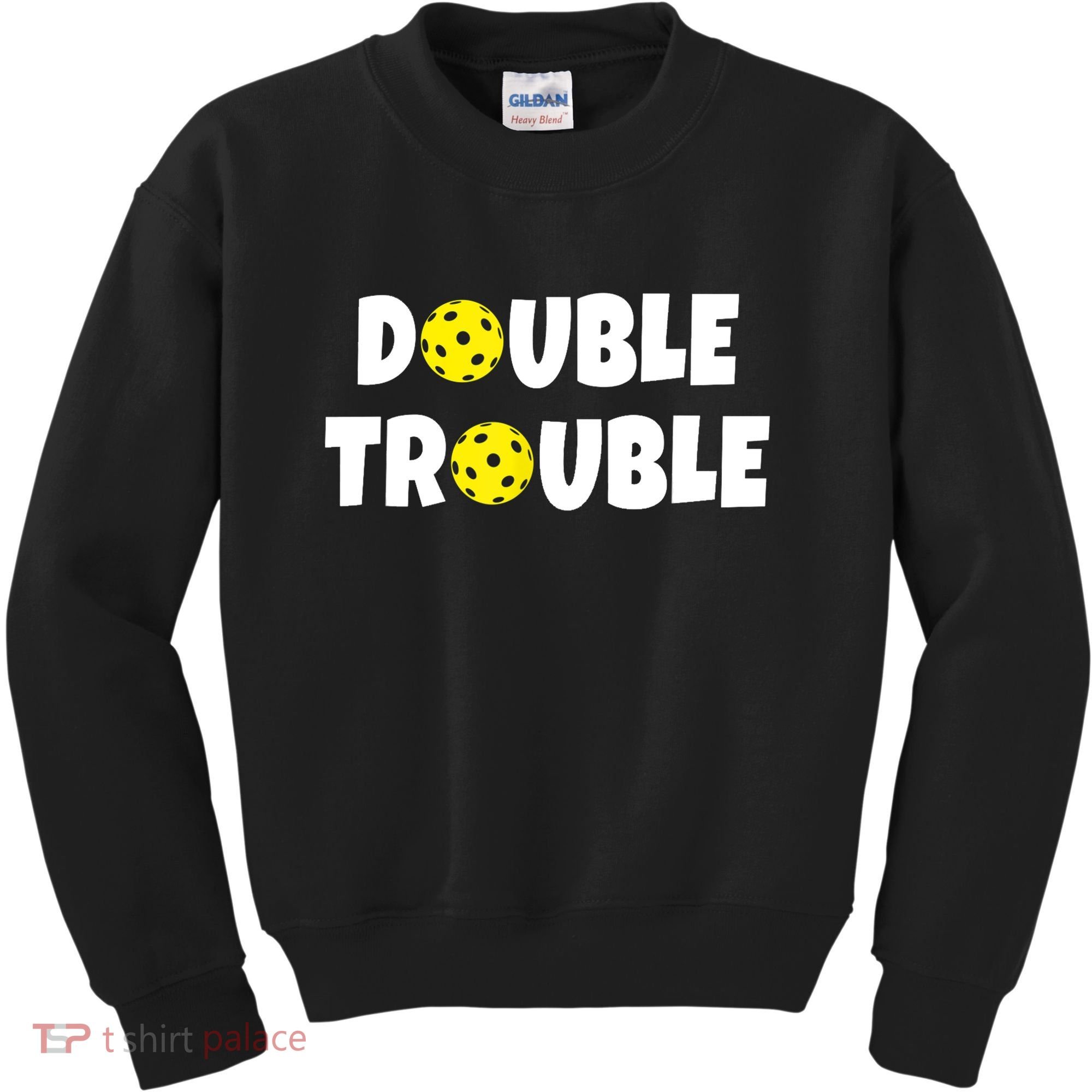 Pickleball Funny Double Trouble Team TShirt Kids Sweatshirt