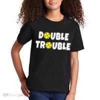 Pickleball Funny Double Trouble Team TShirt Kids T-Shirt thumb 2