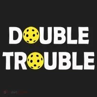 Pickleball Funny Double Trouble Team Women's Sweatshirt thumb 2