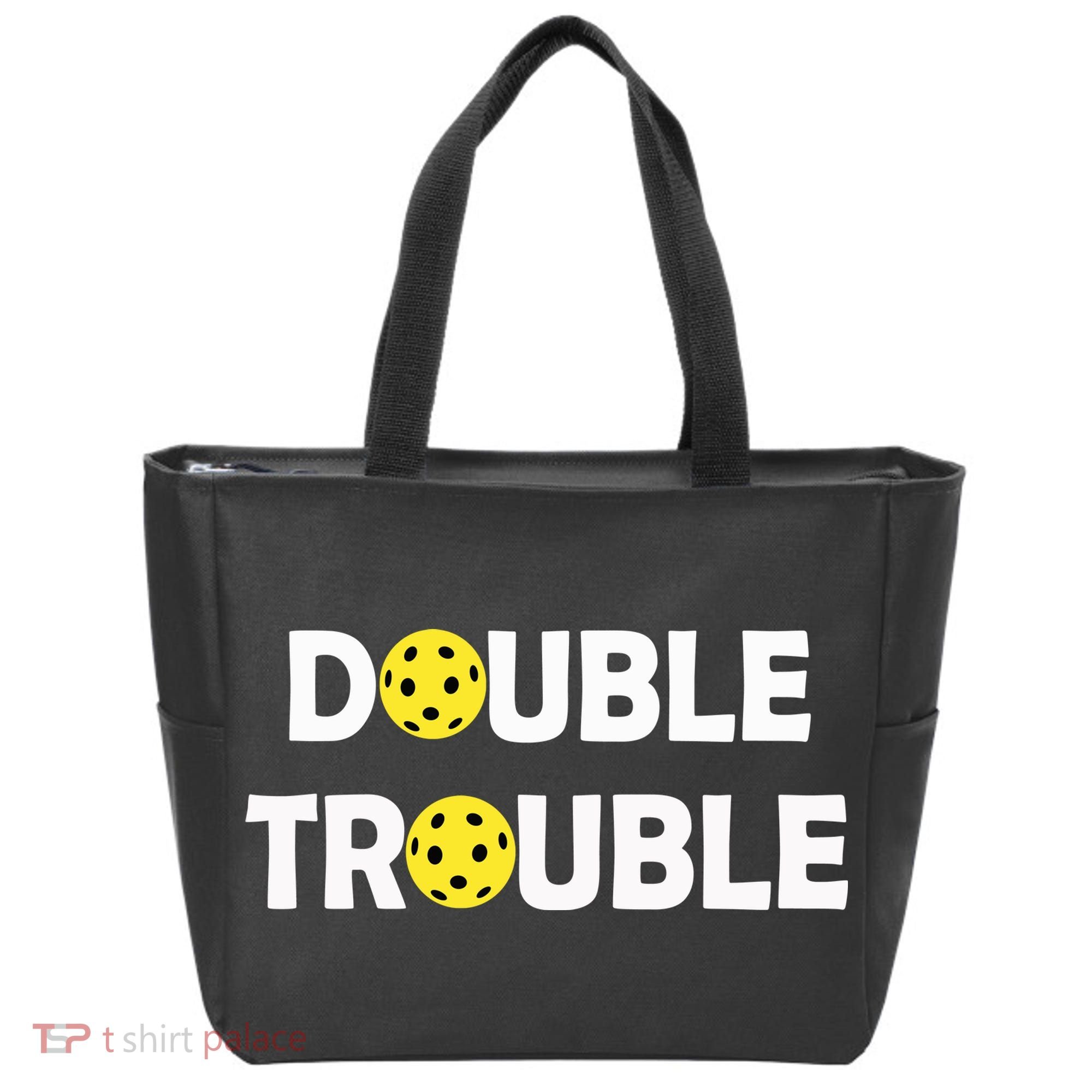 Pickleball Funny Double Trouble Team Tote Bag