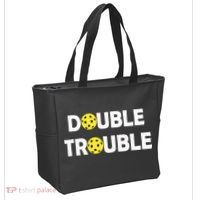 Pickleball Funny Double Trouble Team Tote Bag thumb 2