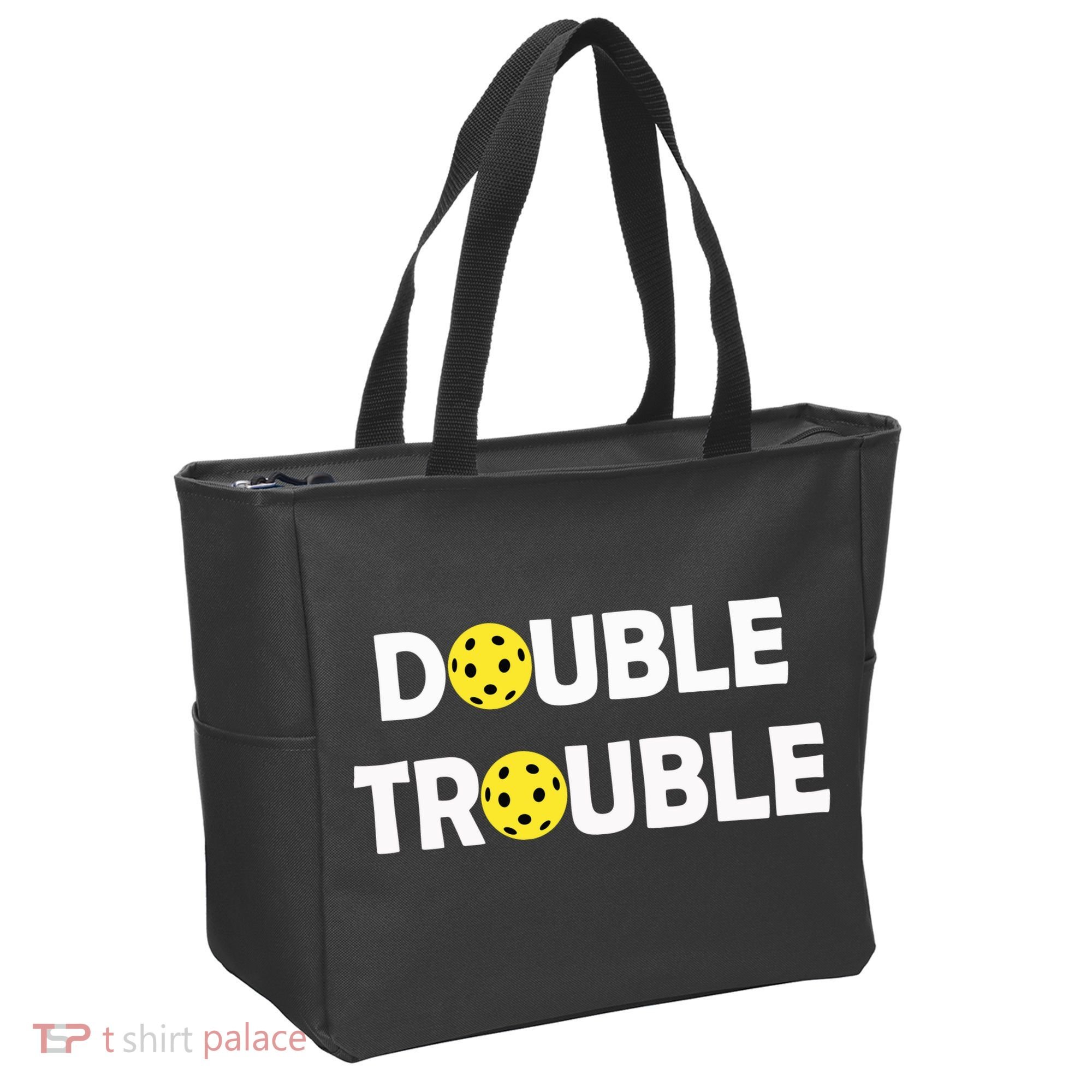 Pickleball Funny Double Trouble Team Tote Bag
