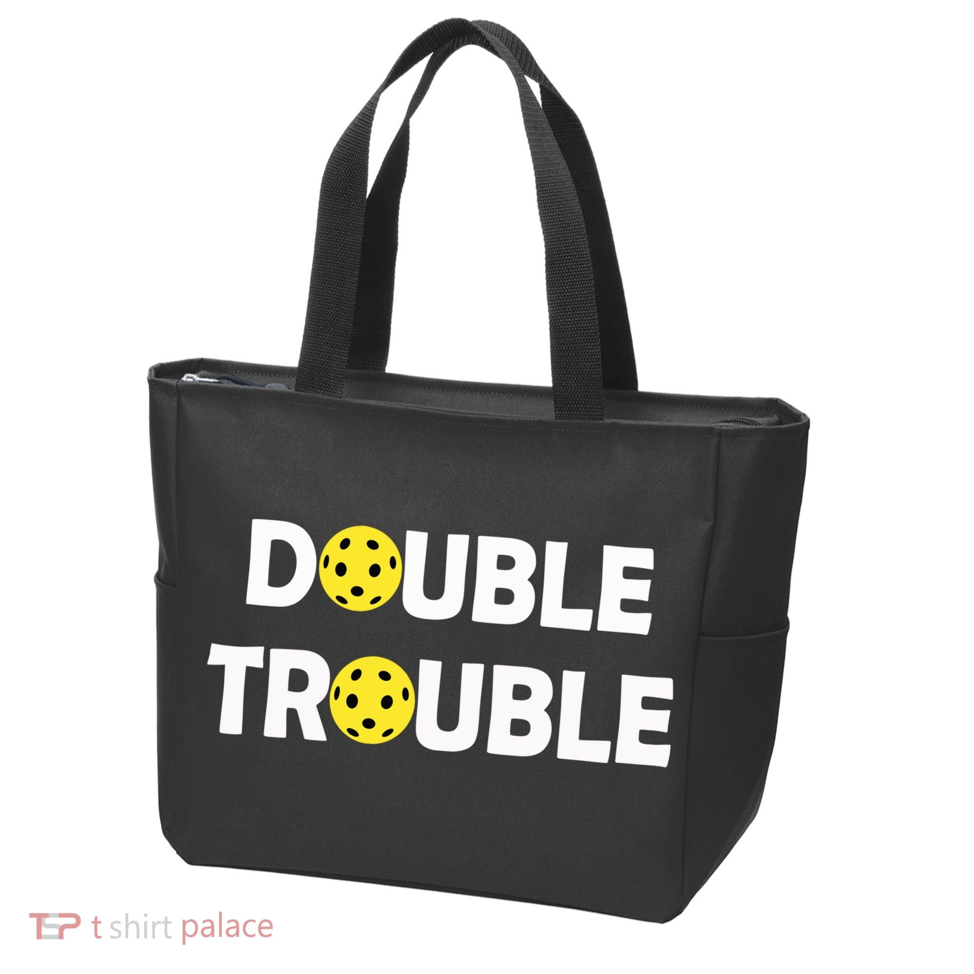 Pickleball Funny Double Trouble Team Tote Bag