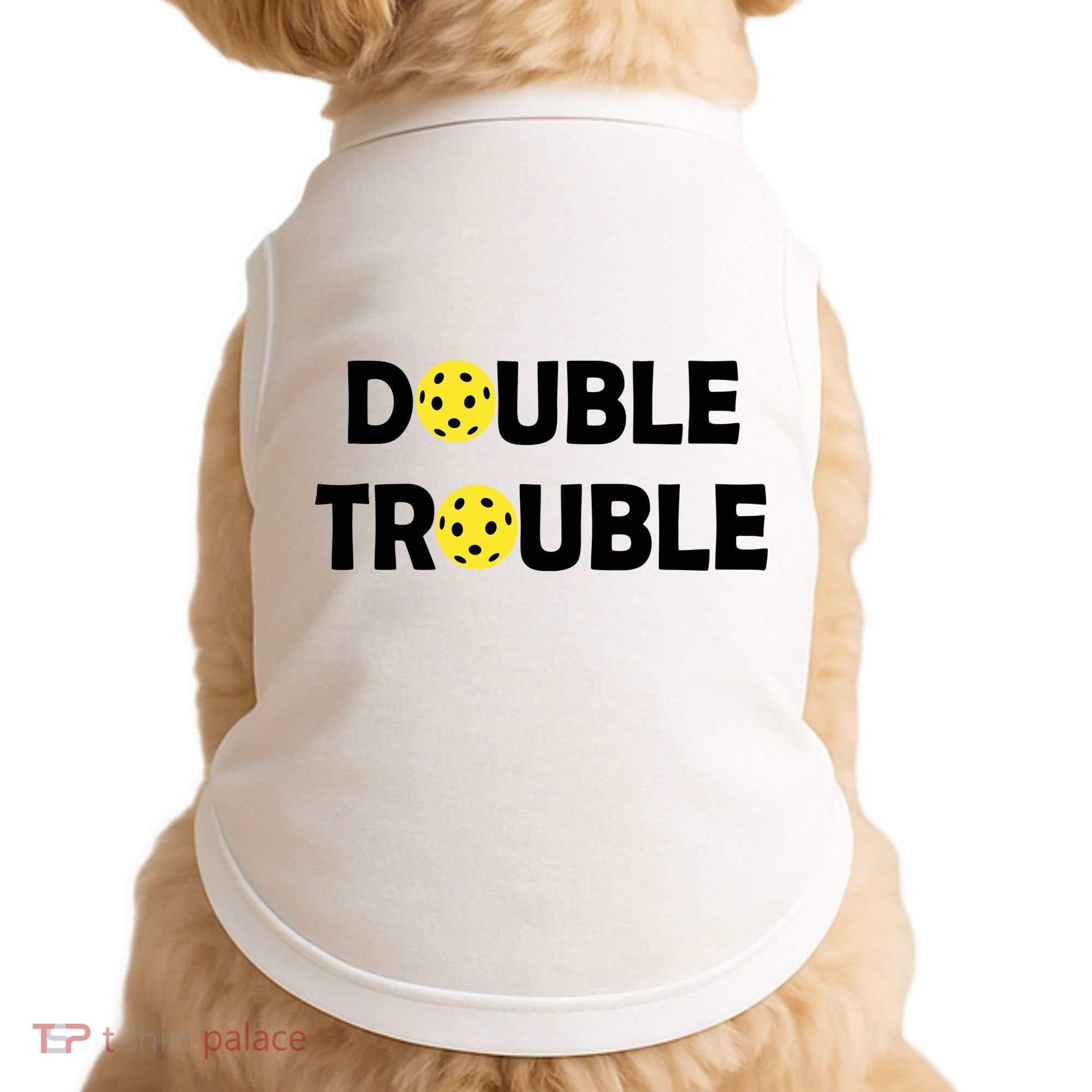 Pickleball Funny Double Trouble Team Doggie Tank
