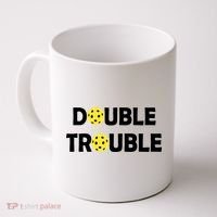Pickleball Funny Double Trouble Team Coffee Mug thumb 0