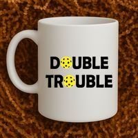 Pickleball Funny Double Trouble Team Coffee Mug thumb 2