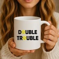 Pickleball Funny Double Trouble Team Coffee Mug thumb 3