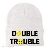 Pickleball Funny Double Trouble Team Beanie thumb 0