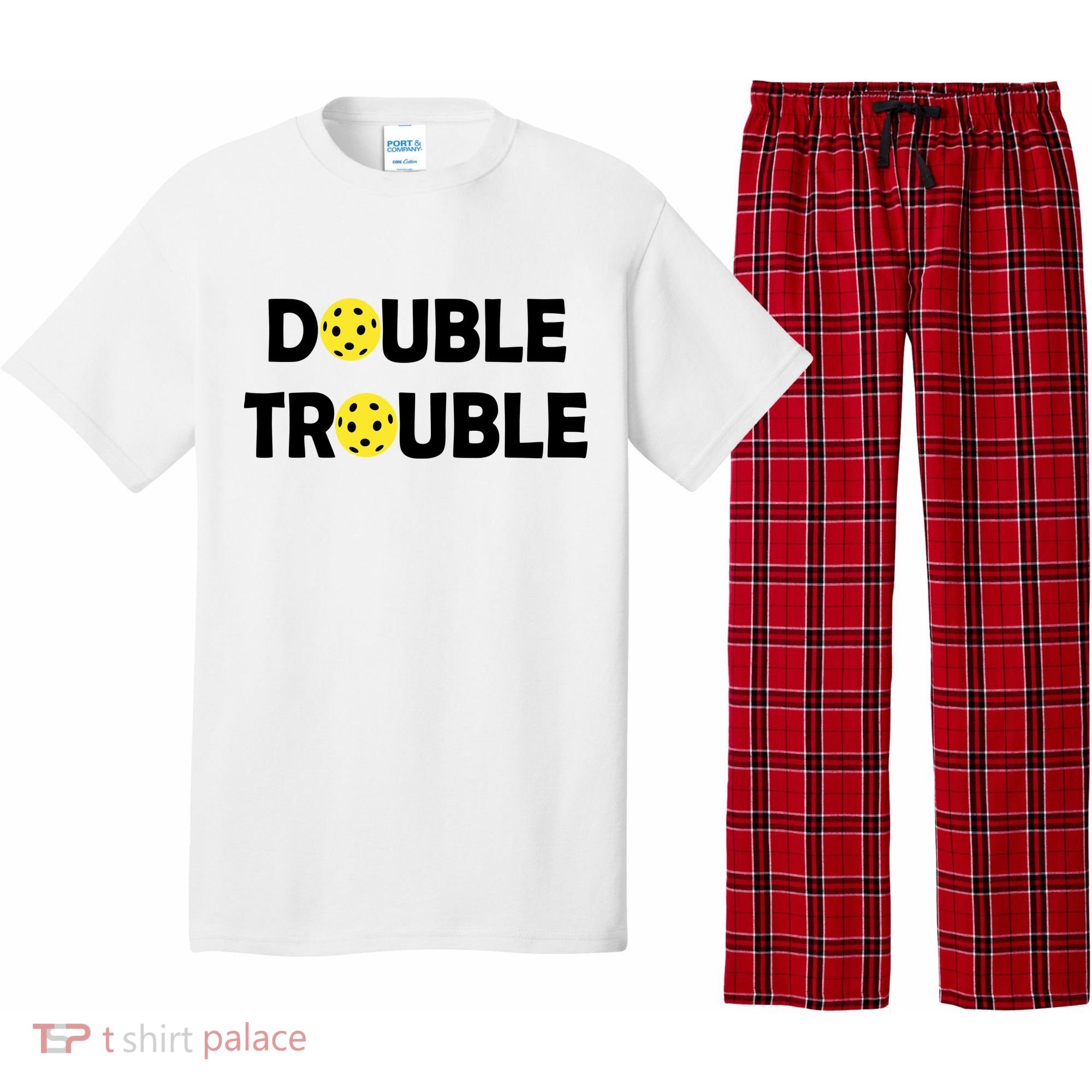Pickleball Funny Double Trouble Team Pajama Set