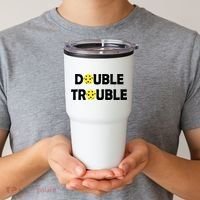 Pickleball Funny Double Trouble Team Tumbler thumb 2