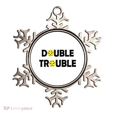 Pickleball Funny Double Trouble Team Ornament