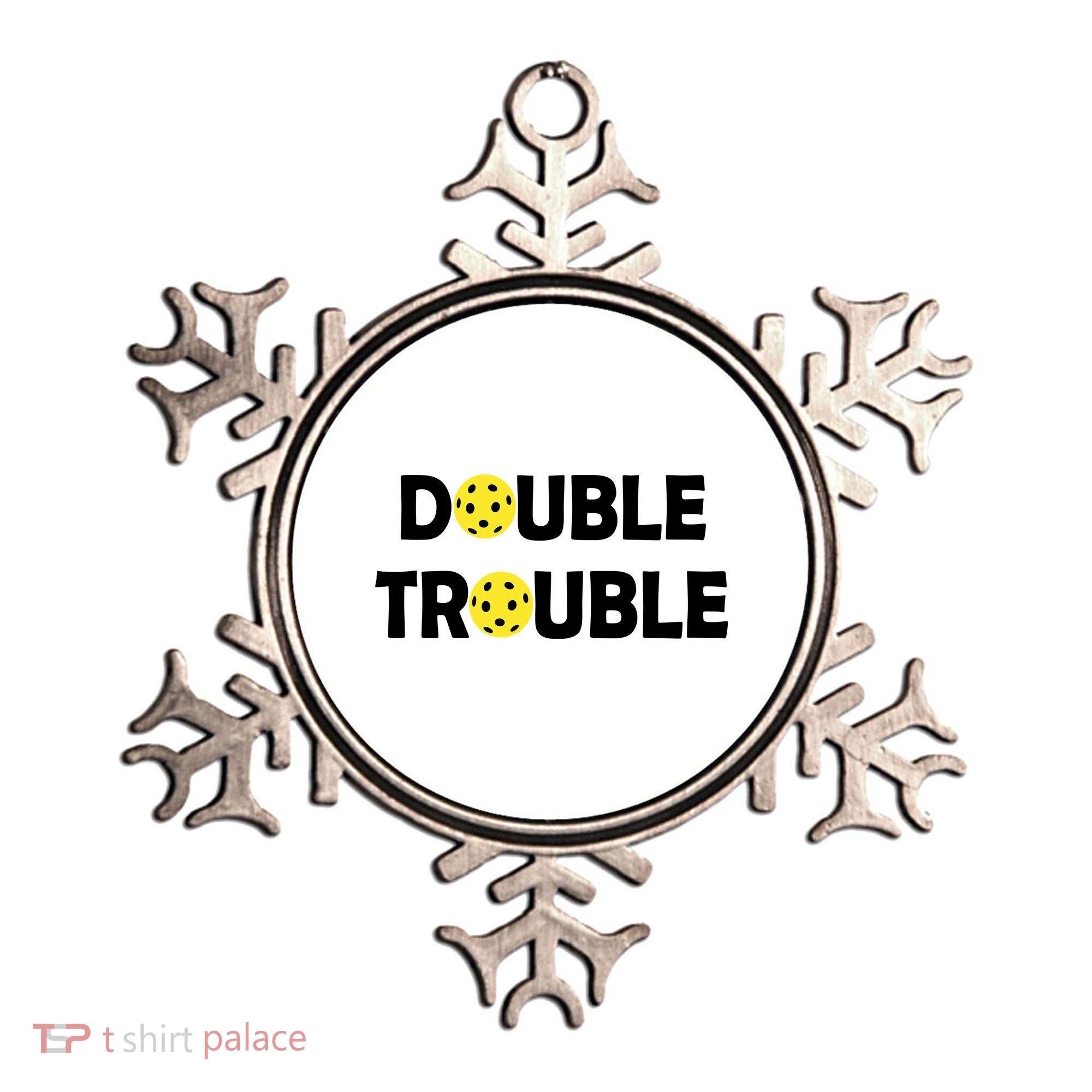 Pickleball Funny Double Trouble Team Ornament