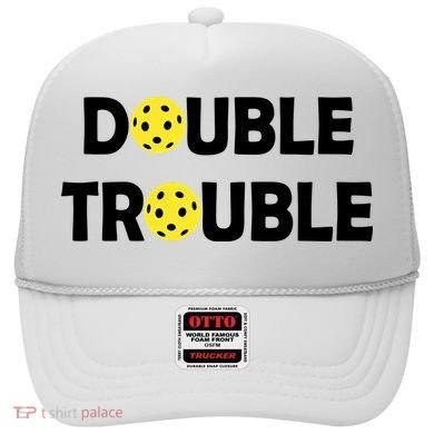 Pickleball Funny Double Trouble Team Hat