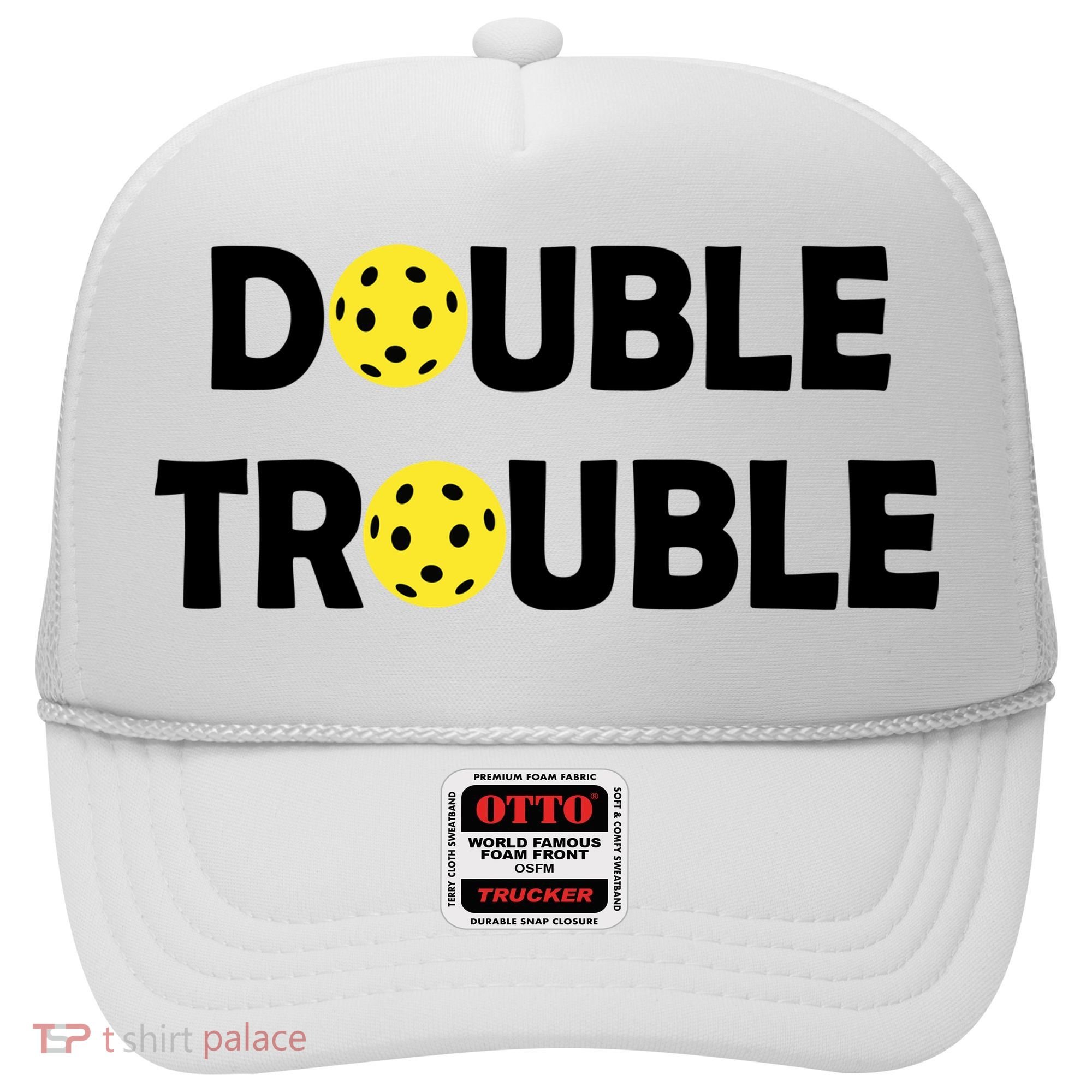 Pickleball Funny Double Trouble Team Hat