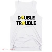 Pickleball Funny Double Trouble Team Tank Top thumb 0