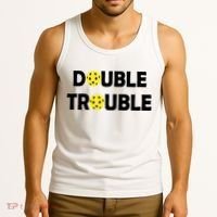Pickleball Funny Double Trouble Team Tank Top thumb 3